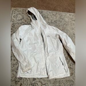 North Face white rain coat
